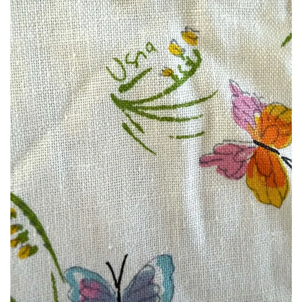 Vintage Vera Neumann Butterfly Placemats Set 4 Signed 18x13 Floral Table Linens